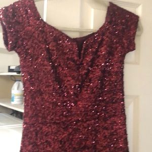 Red sequined cocktail dress.worn once